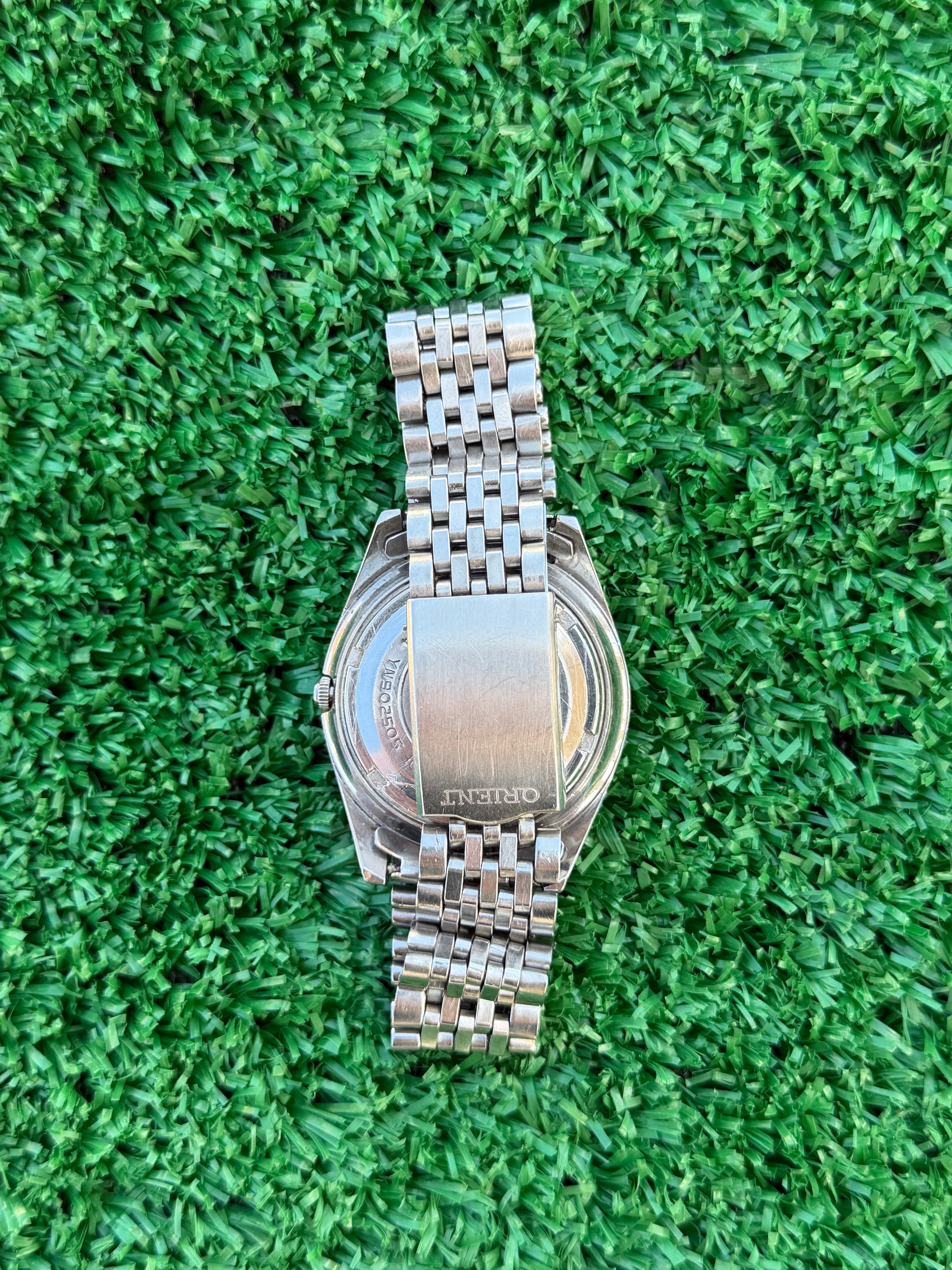 Orologio Vintage Orient Automatico 21 Jewels – Quadrante Grigio e Bracciale in Acciaio