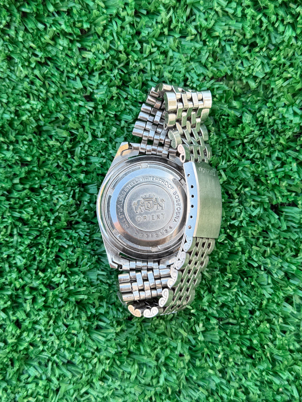 Orologio Vintage Orient Automatico 21 Jewels – Quadrante Grigio e Bracciale in Acciaio
