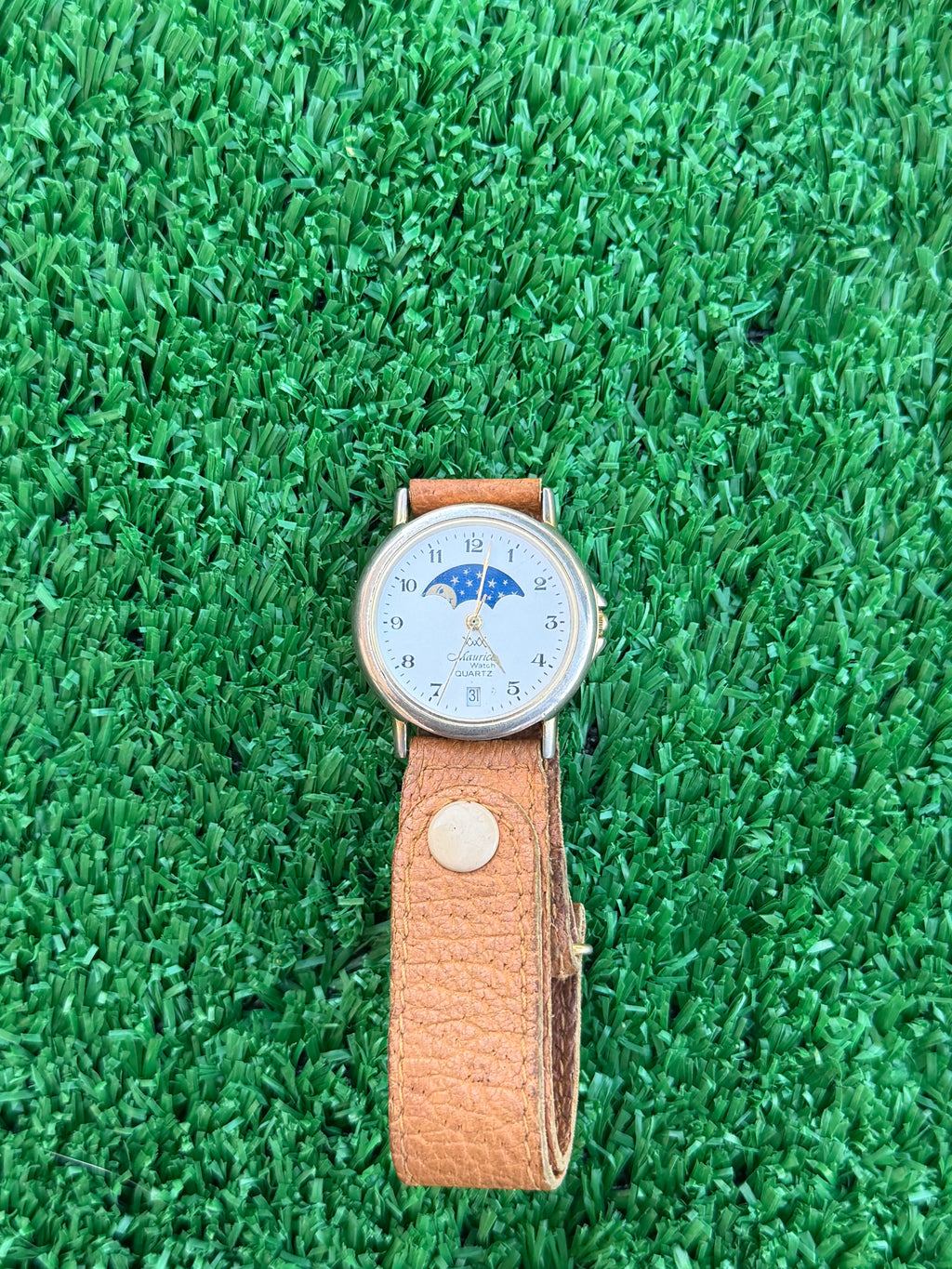 Orologio Vintage "Maurice" con Fasi Lunari - Movimento al Quarzo e Cinturino in Pelle